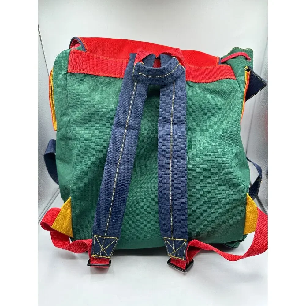 Vtg Atlanta Olympics 1996 Canvas Backpack Large Color Block 90s